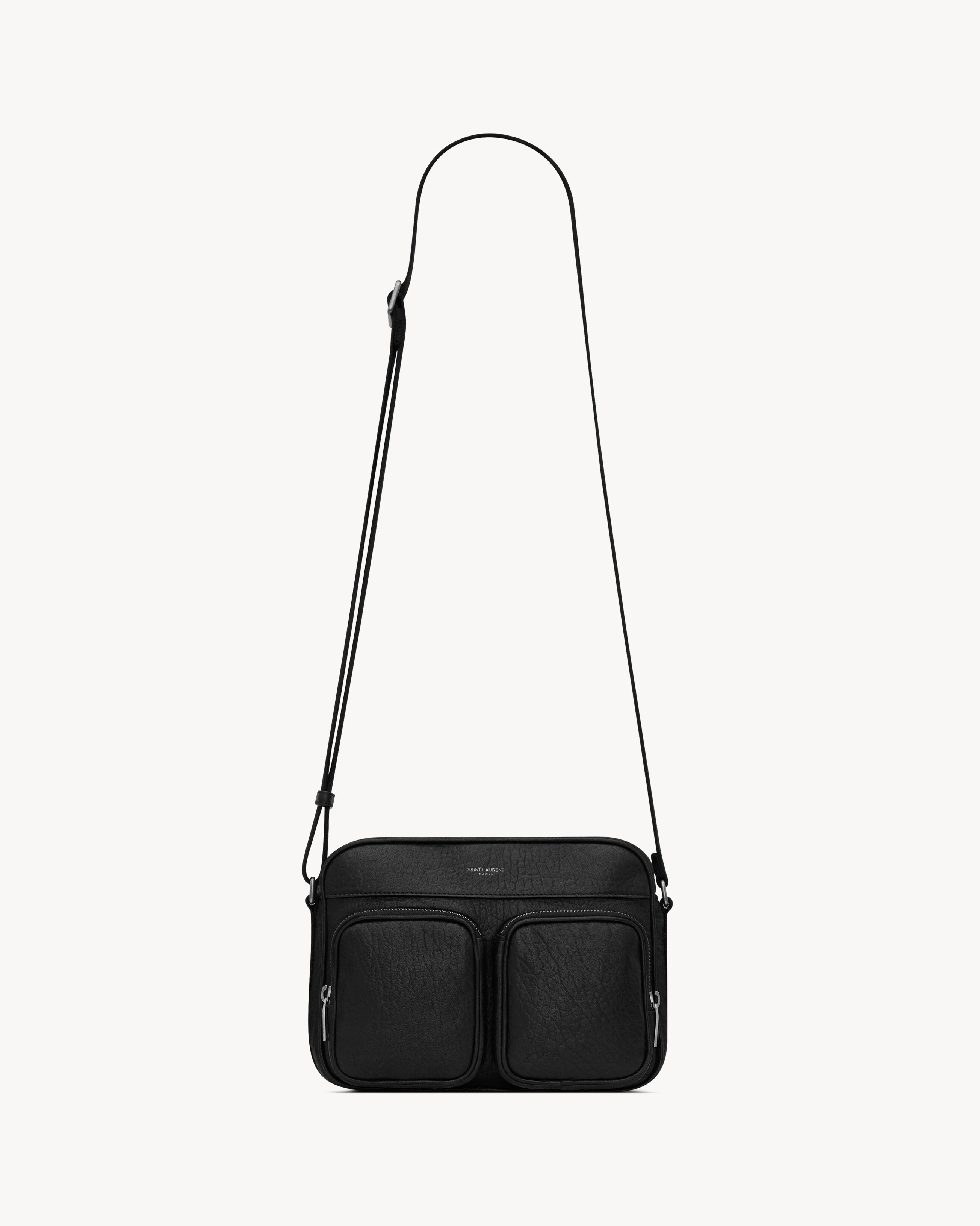 CITY SAINT LAURENT CAMERA BAG IN GRAINED LEATHER in Black Saint