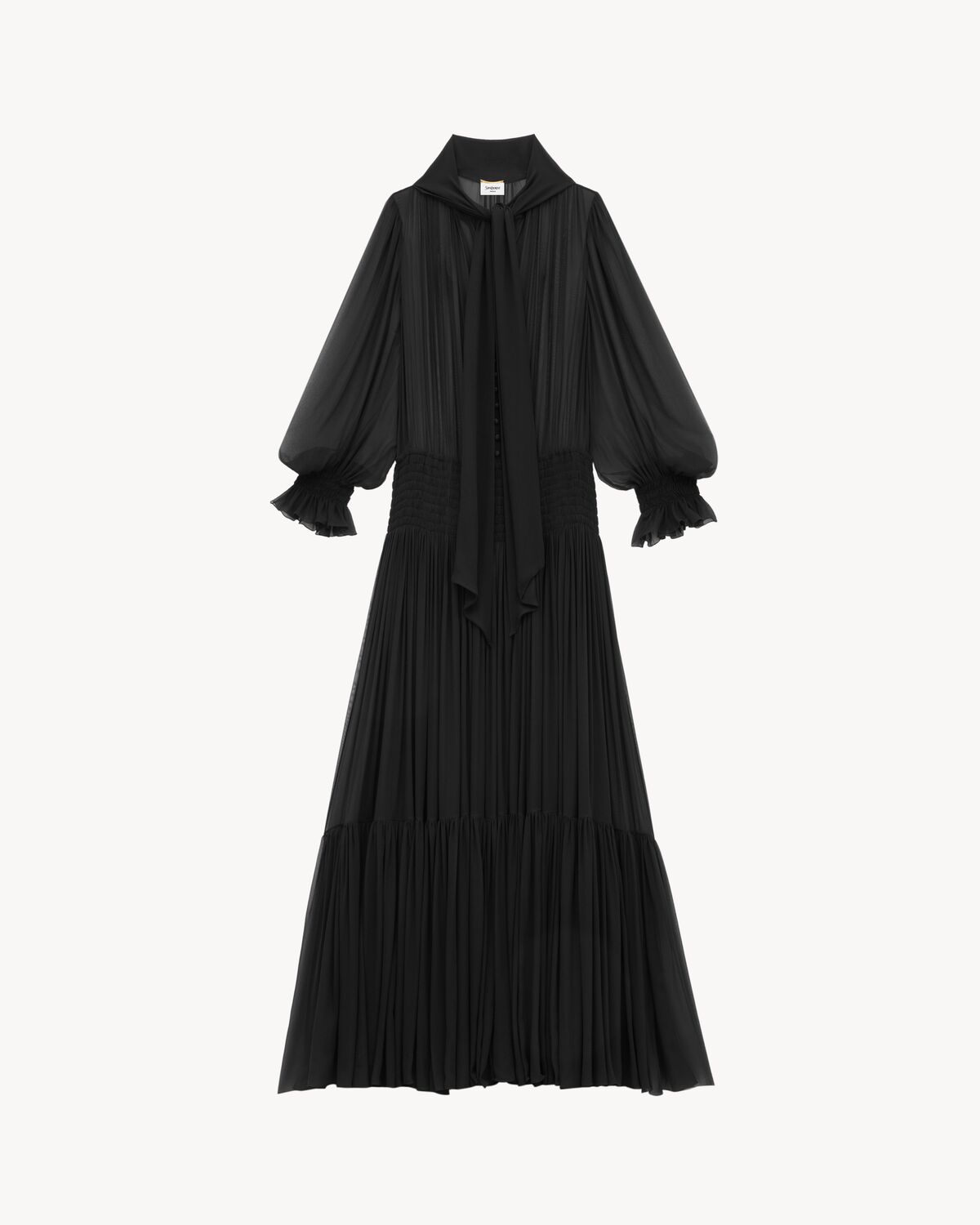 lavallière-kleid aus seiden-crêpe-musselin