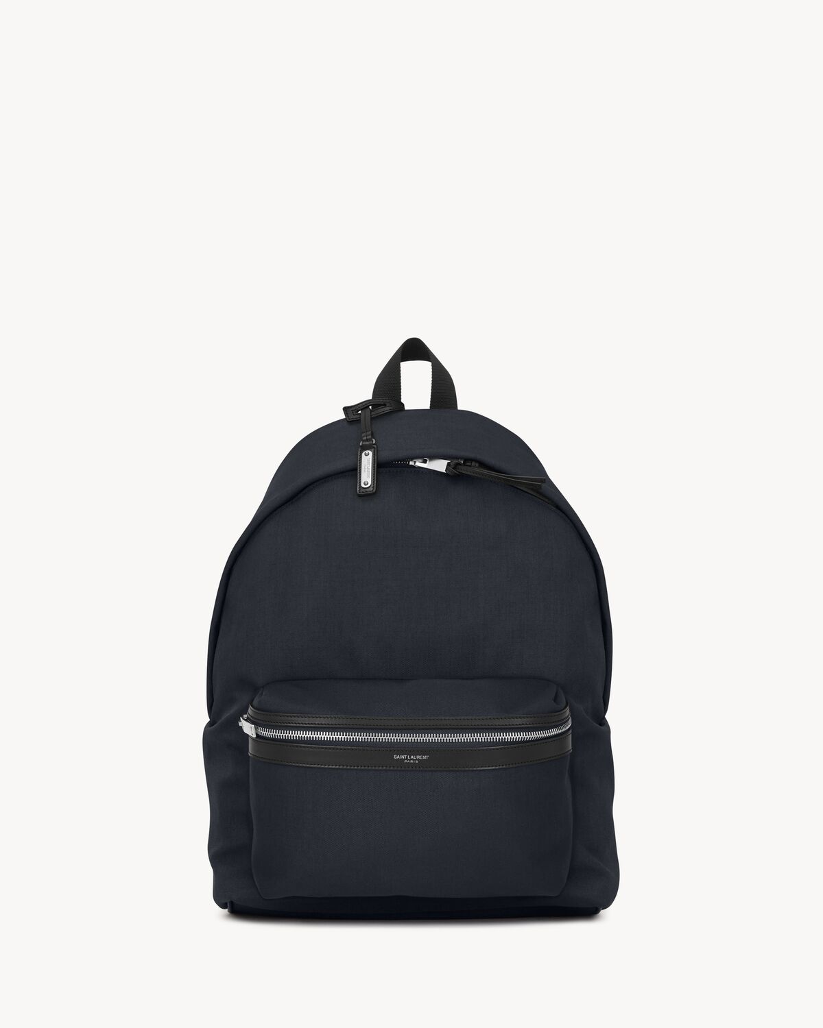 rucksack aus schwarzem nyloncanvas und leder