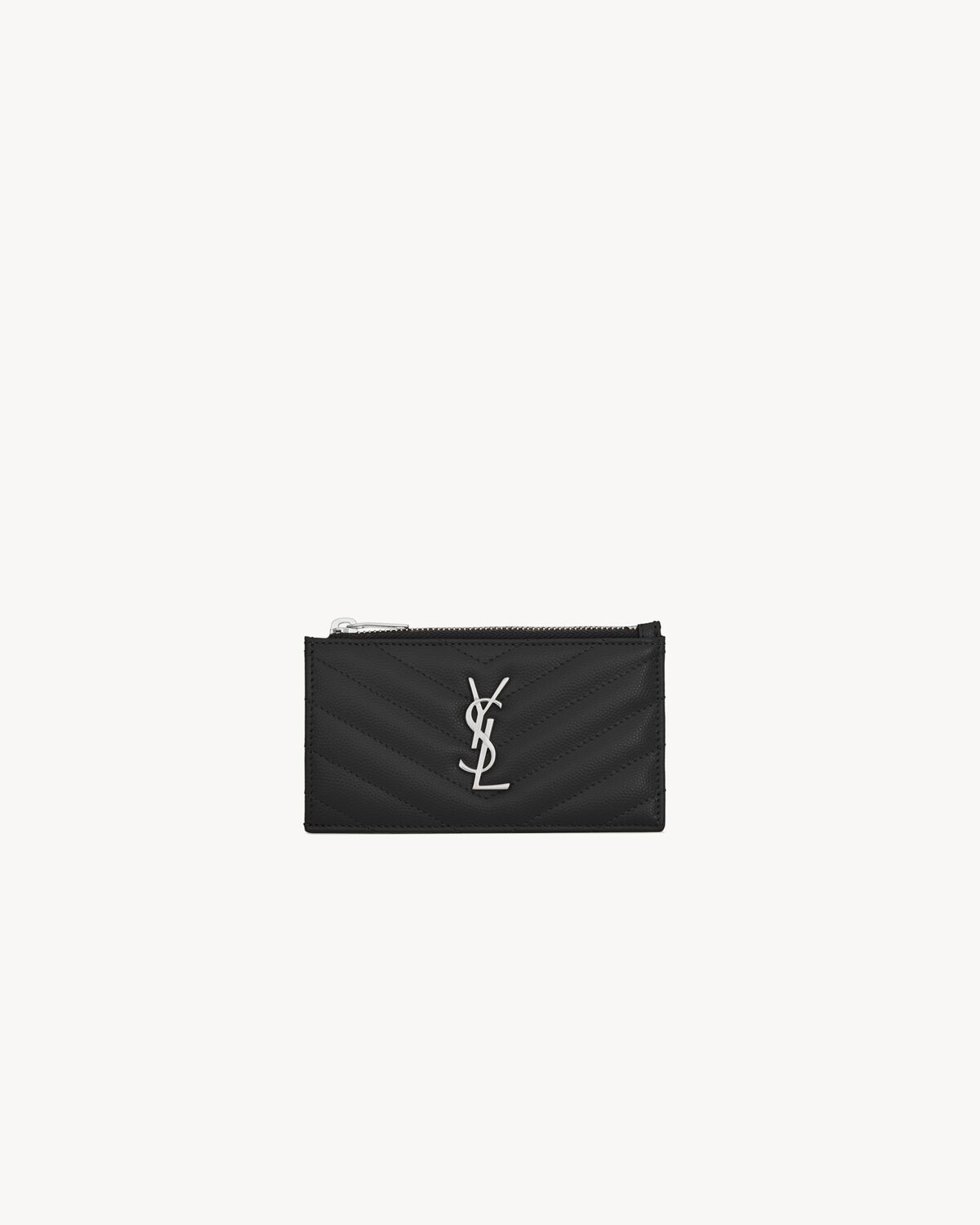 CASSANDRE MATELASSE FRAGMENTS CARD CASE IN GRAIN DE POUDRE LEATHER Saint Laurent YSL