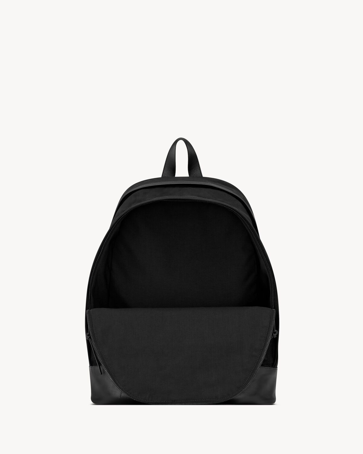 CITY backpack in nylon canvas and leather