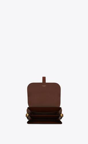 Saint Laurent Le Monogramme Coeur Bag Monogram All Over Coated Canvas and Leather Brown