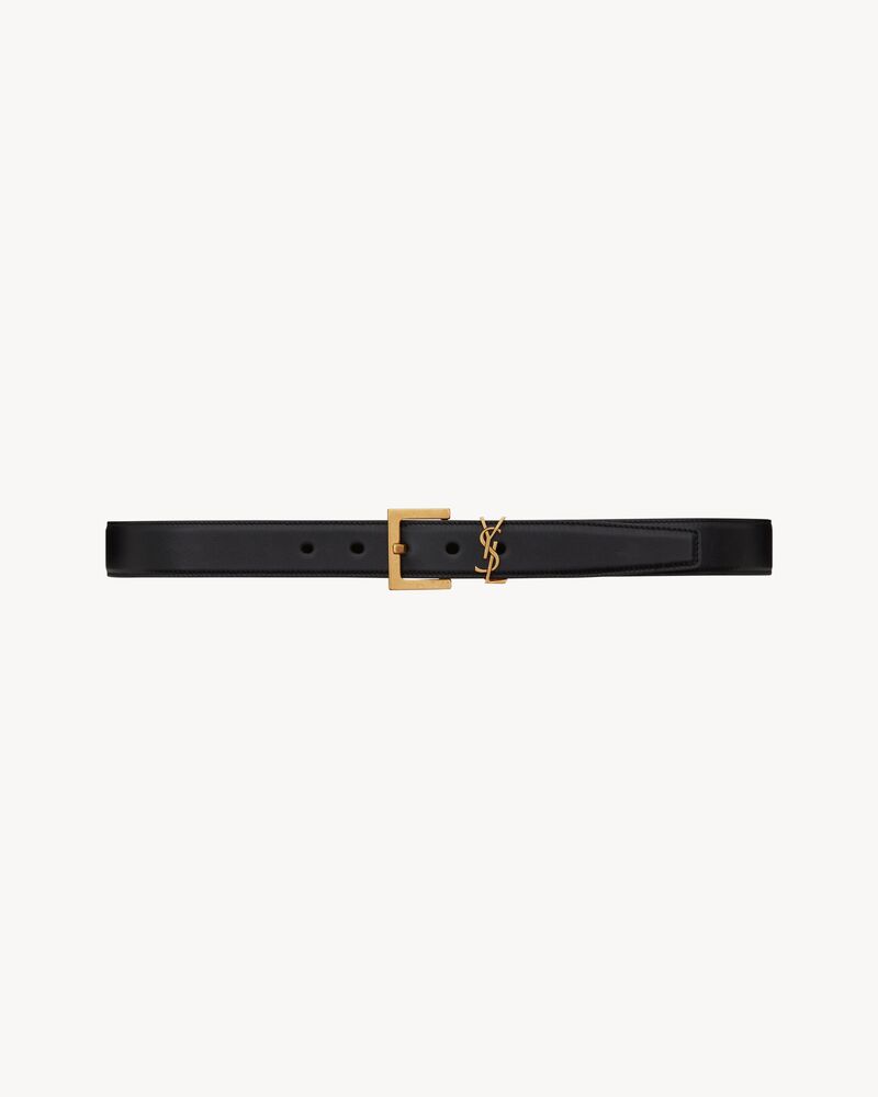 Saint Laurent monogram square-buckle belt - Black