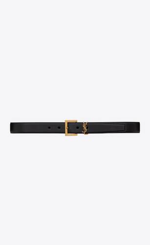 Cassandre Belt with square buckle in smooth leather | Saint 