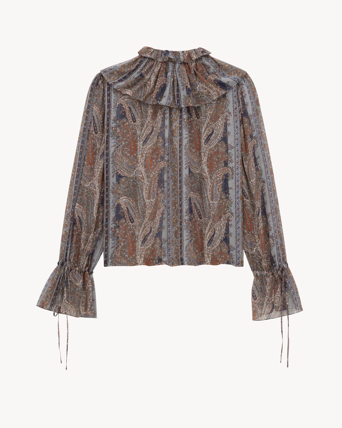 blusa in georgette di seta motivo paisley