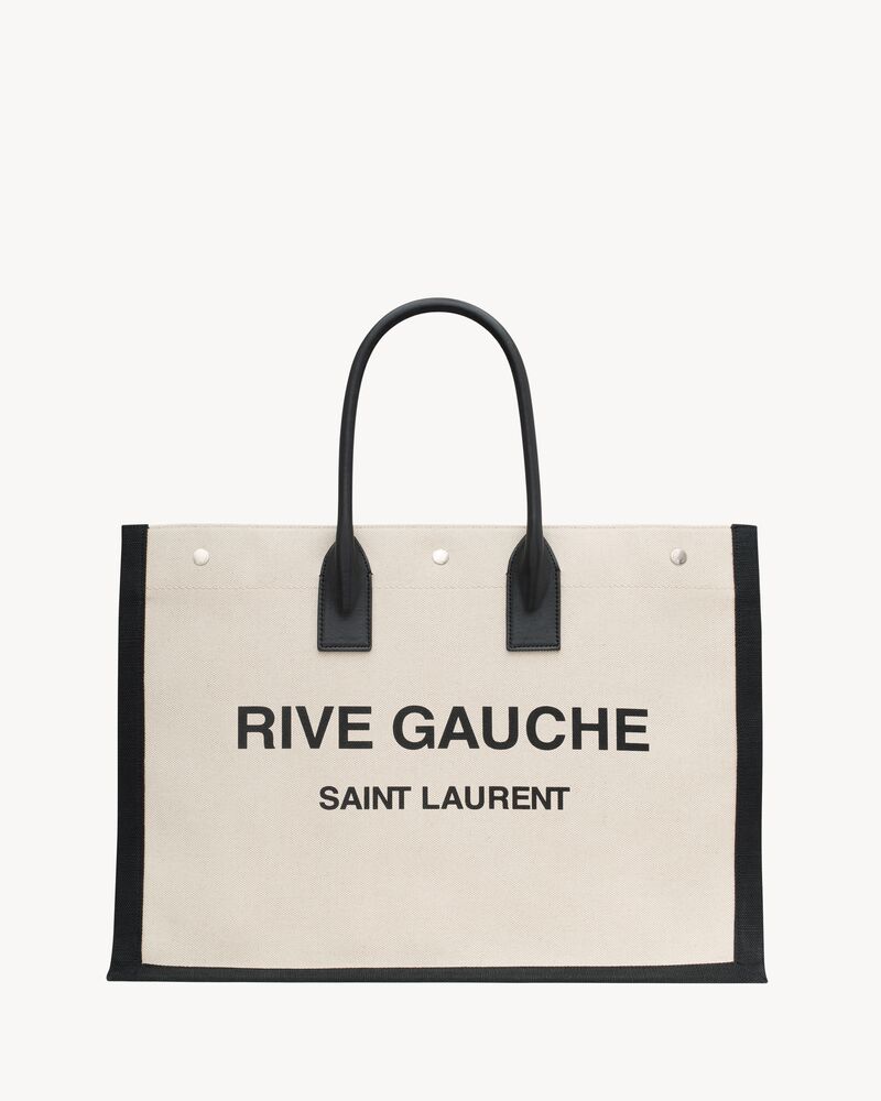 Shopping Large Leather Tote in Black - Saint Laurent