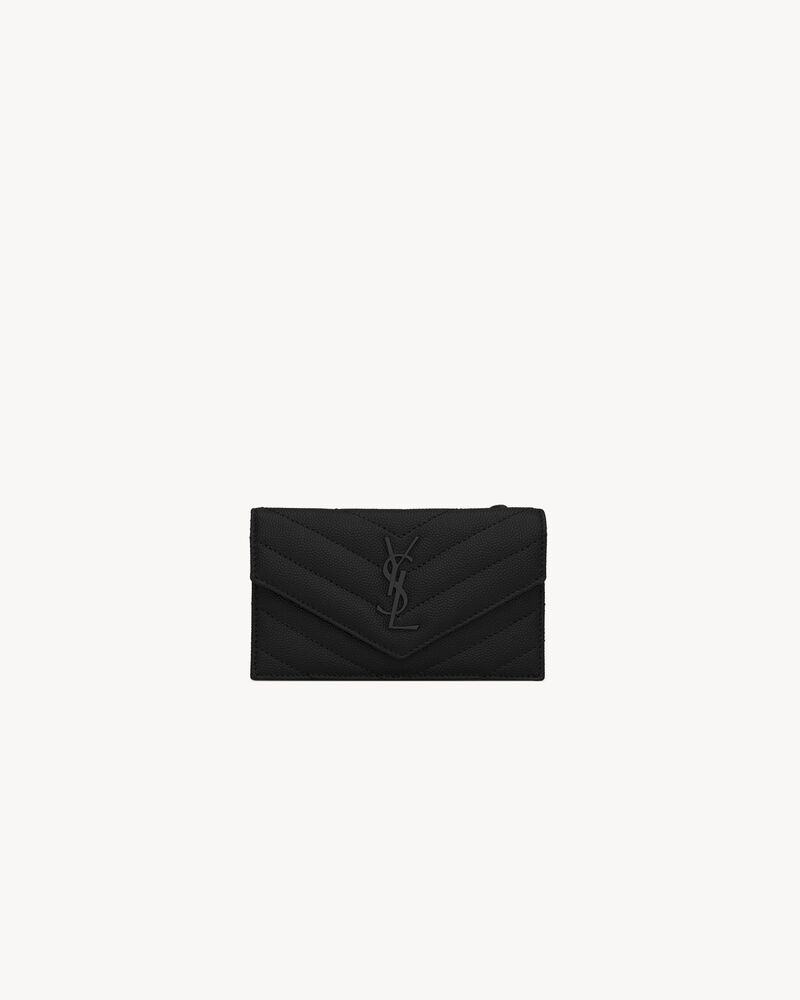 Saint laurent black monogram fragments flap card holder Clearance
