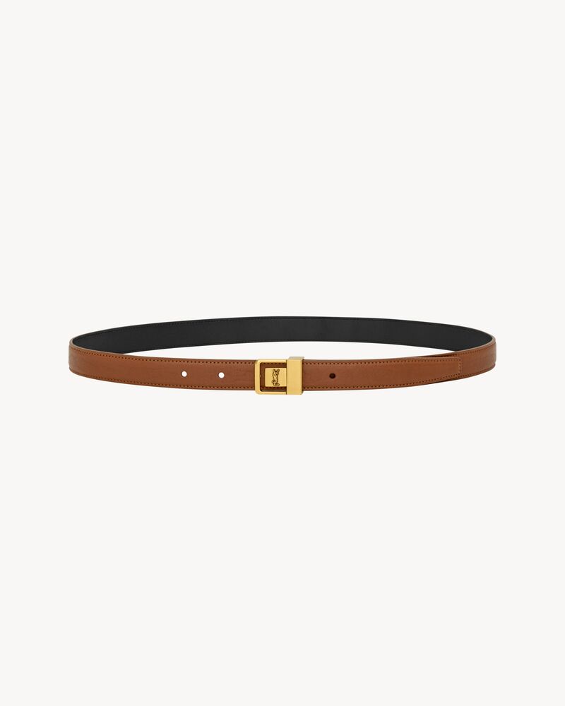 LA 66 thin belt in grained lambskin