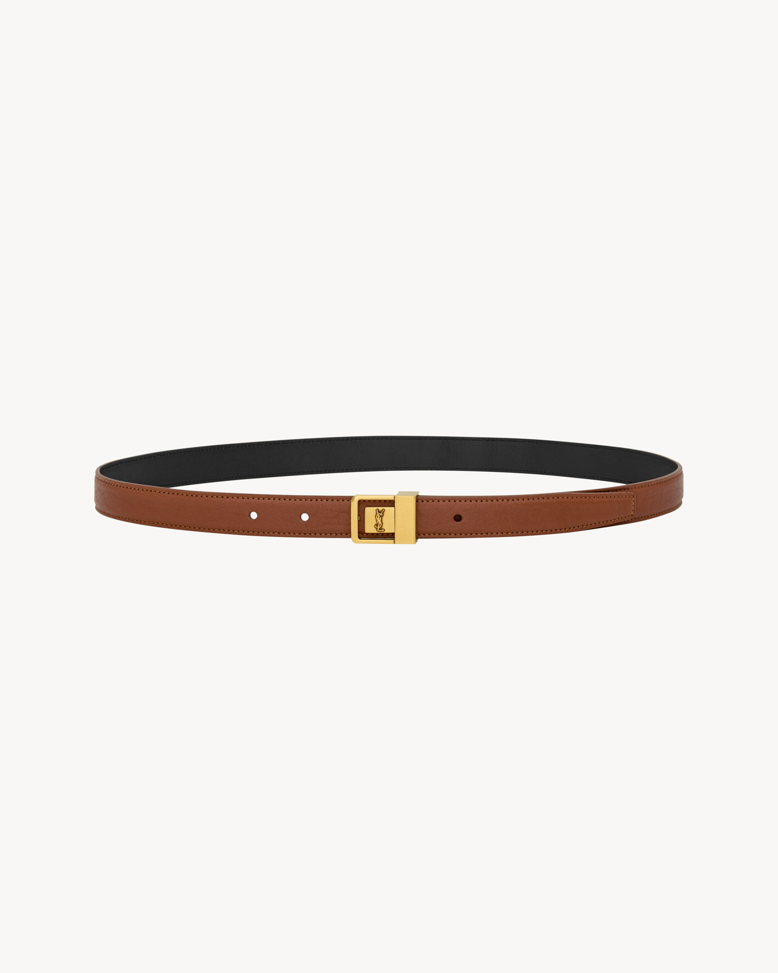 LA 66 thin belt in grained lambskin