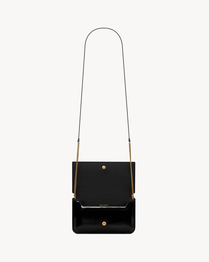 CASSANDRE SAINT LAURENT漆皮肩帶手機袋| Saint Laurent 聖羅蘭