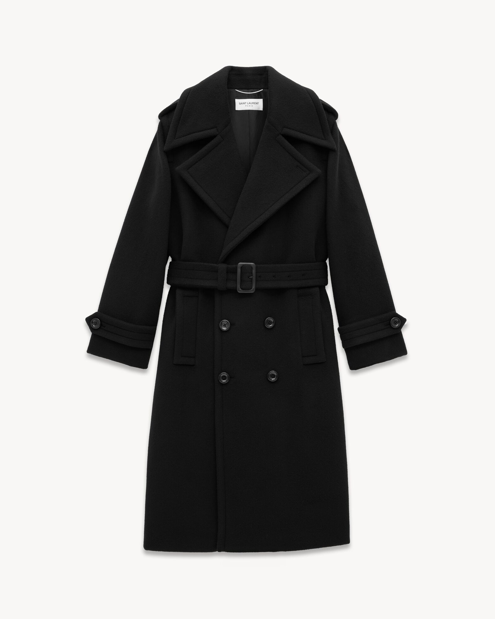 Trench coat in wool and cashmere felt Saint Laurent YSL AU