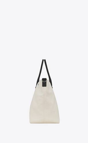Rive Gauche maxi shopping bag in printed canvas and smooth leather ...