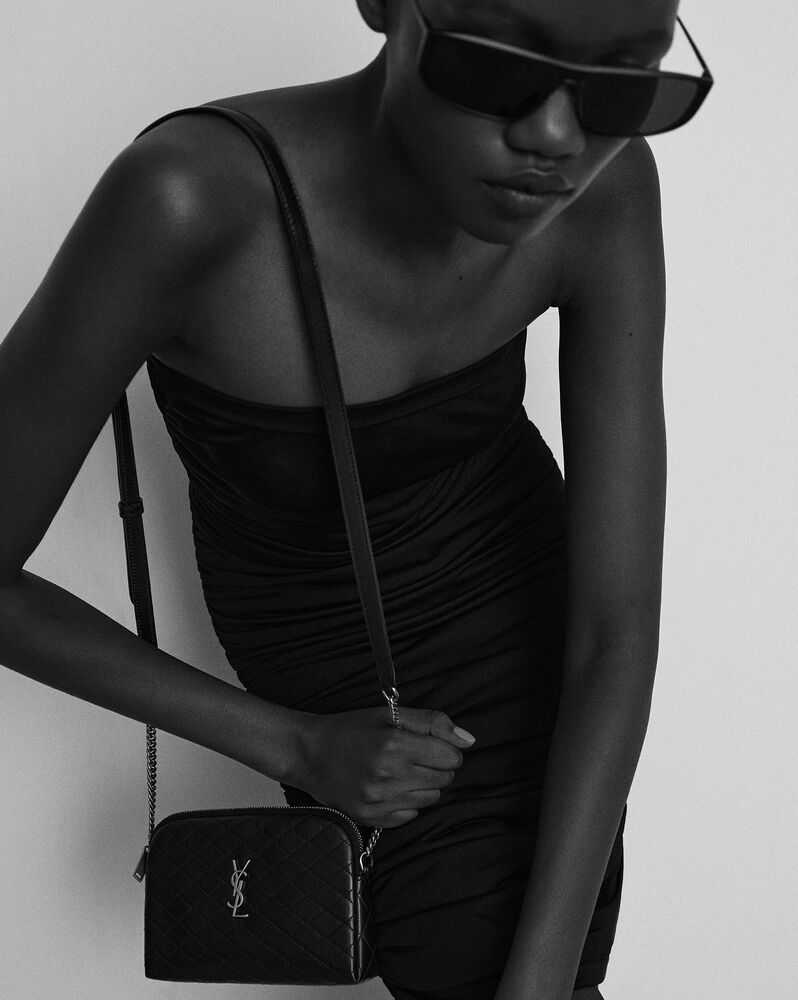 Saint Laurent Mini Gaby Phone Holder Chain Bag in Black