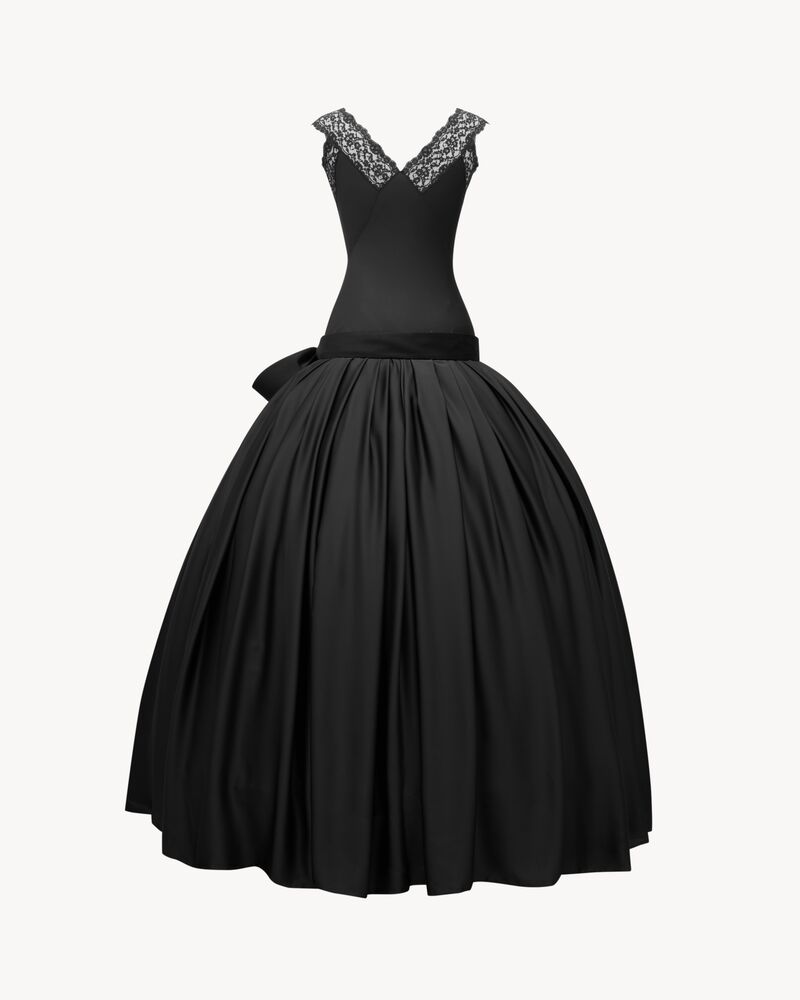 bustier bell dress in silk charmeuse