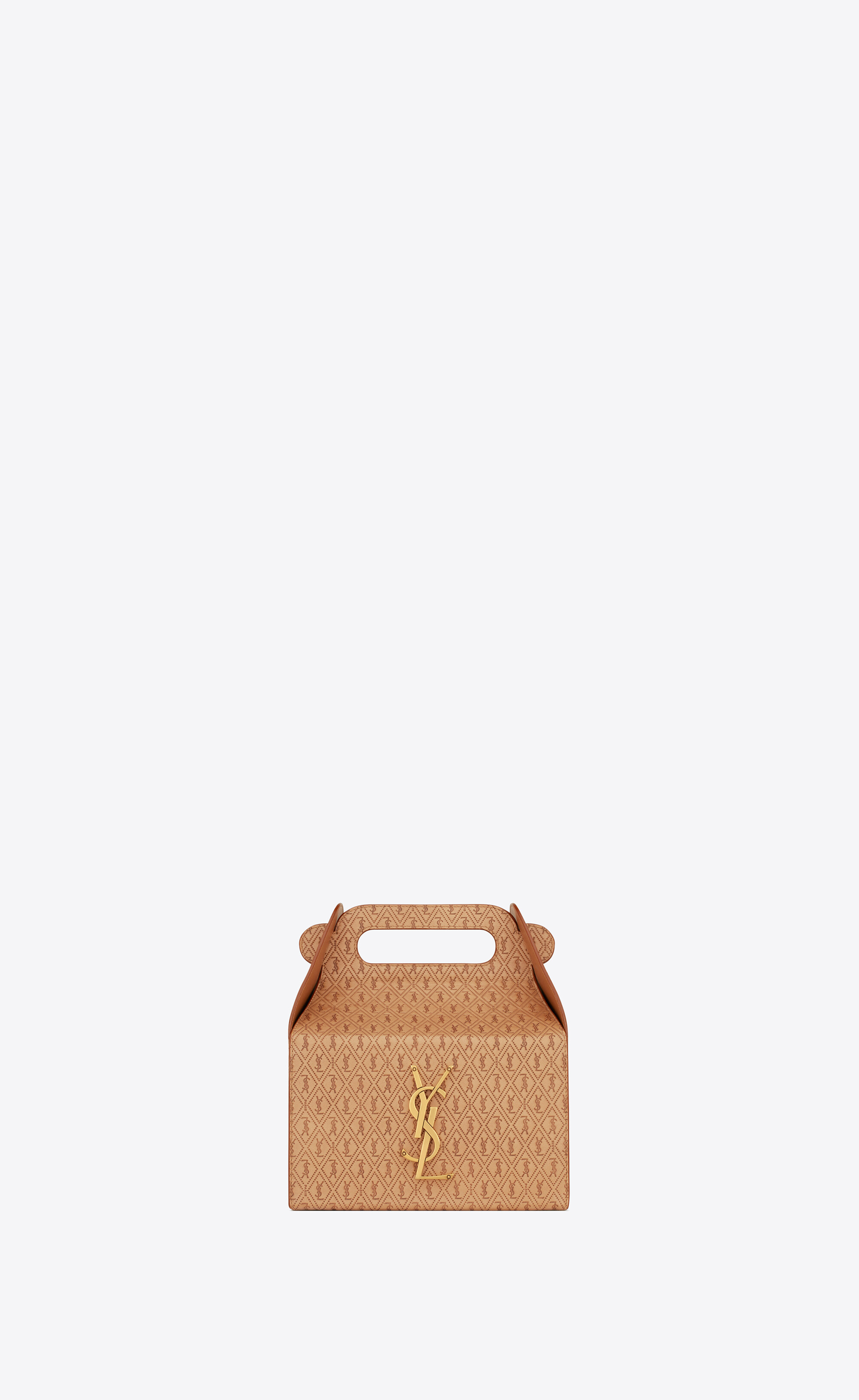 Saint Laurent Mini Box Bag in Vintage Brown Gold