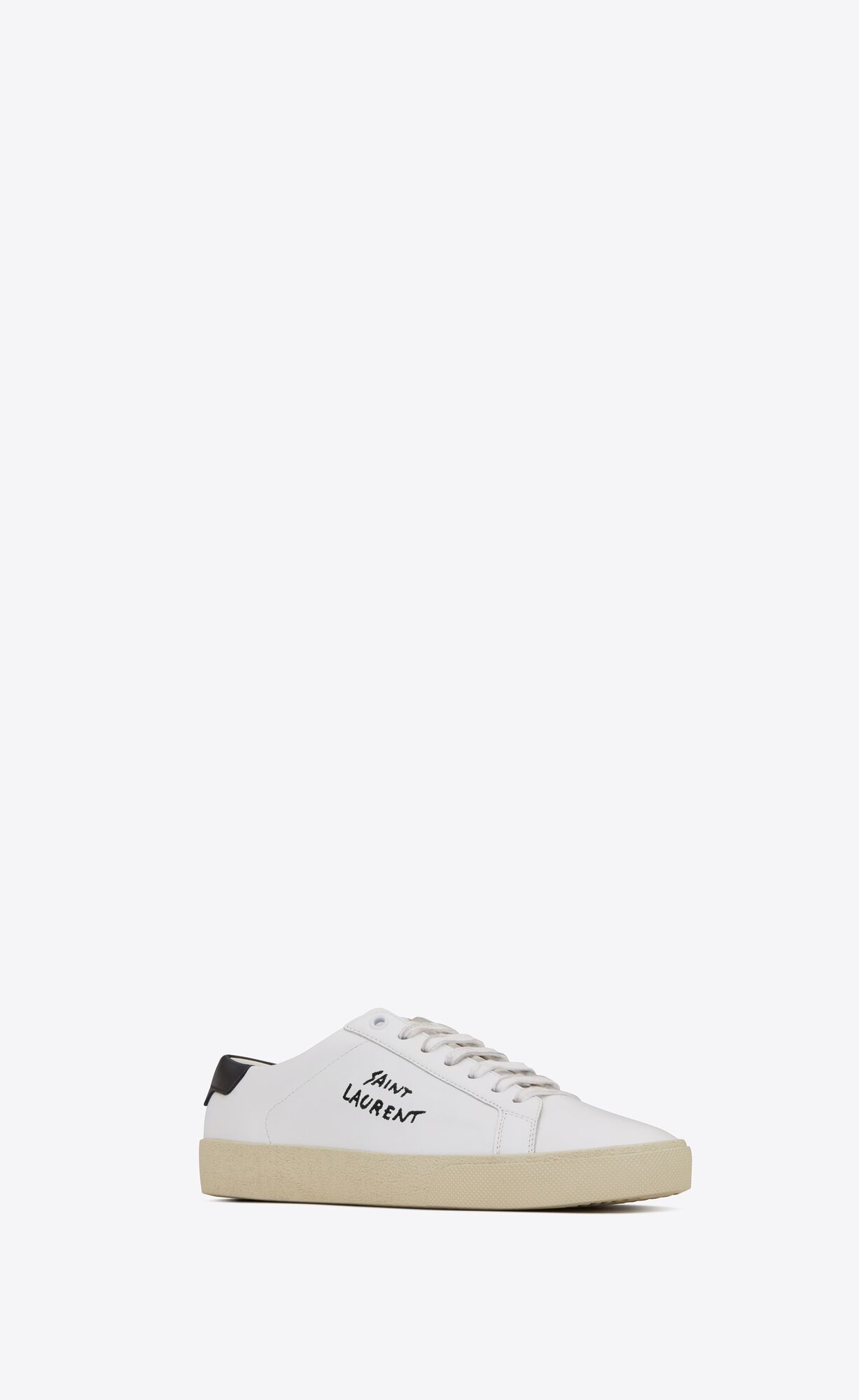 Court classic sl/06 embroidered sneakers in leather | Saint Laurent ...