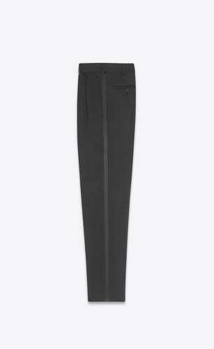 carrot-fit tuxedo pants in grain de poudre