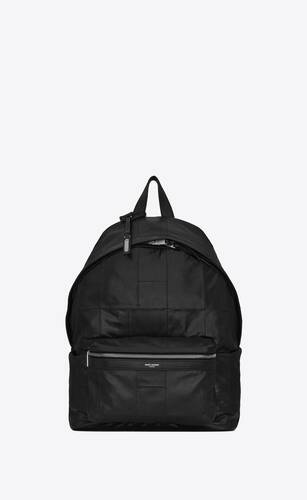 saint laurent city backpack in square patchwork shiny leather