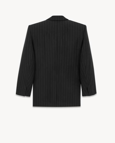 oversized jacket in pinstripe wool felt