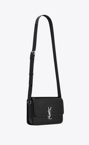 SAINT LAURENT: Solferino bag in brushed leather - Black  Saint Laurent  shoulder bag 7110390SX0E online at