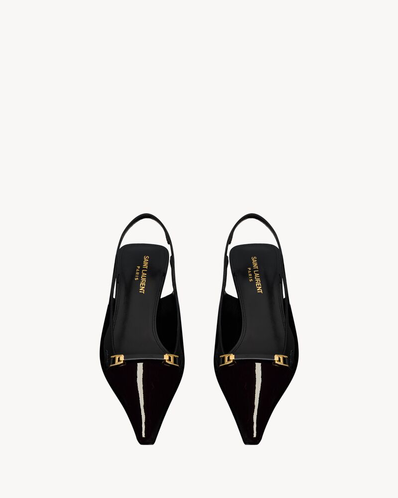 CARINE slingbacks en cuir verni