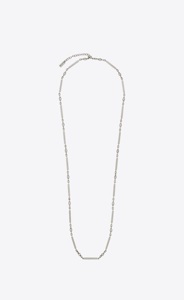 crystal bar necklace in metal