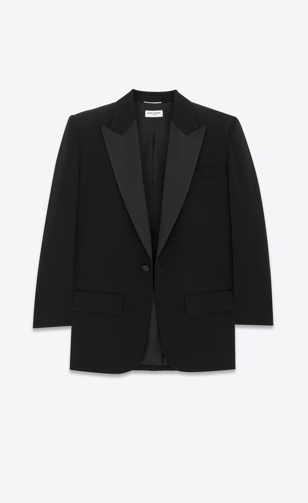 oversized tuxedo jacket in grain de poudre