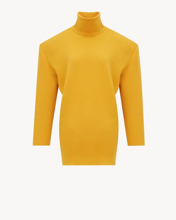 boxy dress in double-face knit in Orange | Saint Laurent | YSL EN-US