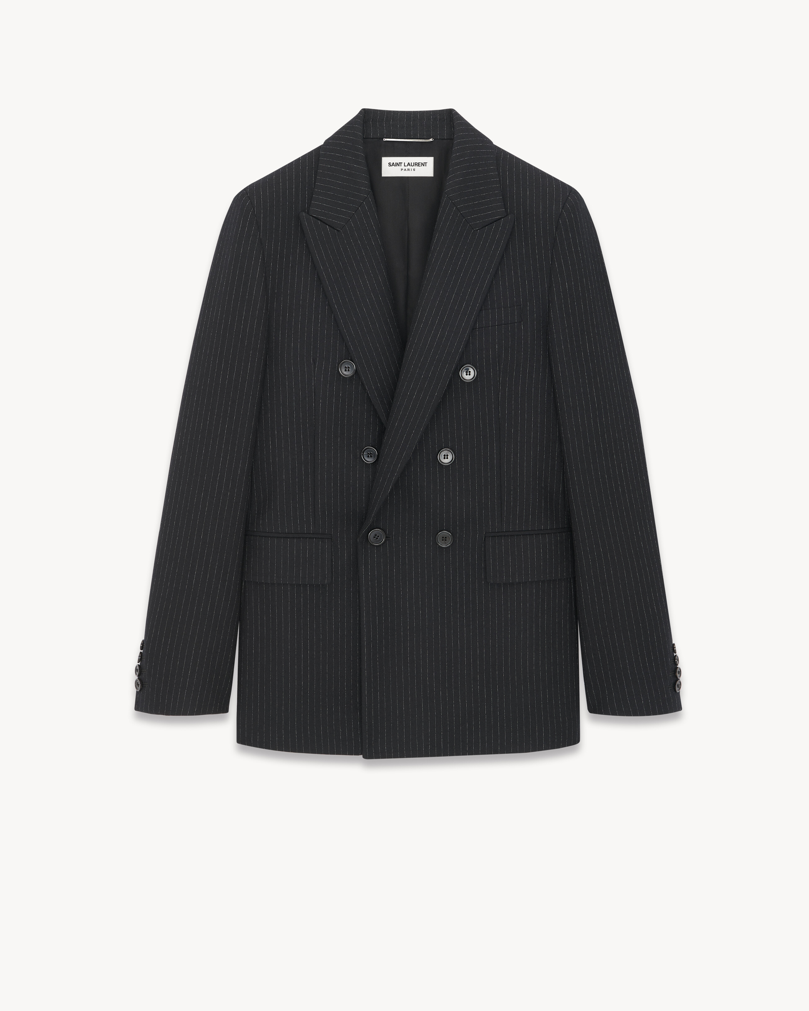 Saint Laurent Paris 1B ラムウール ストライプ ジャケット美中古品