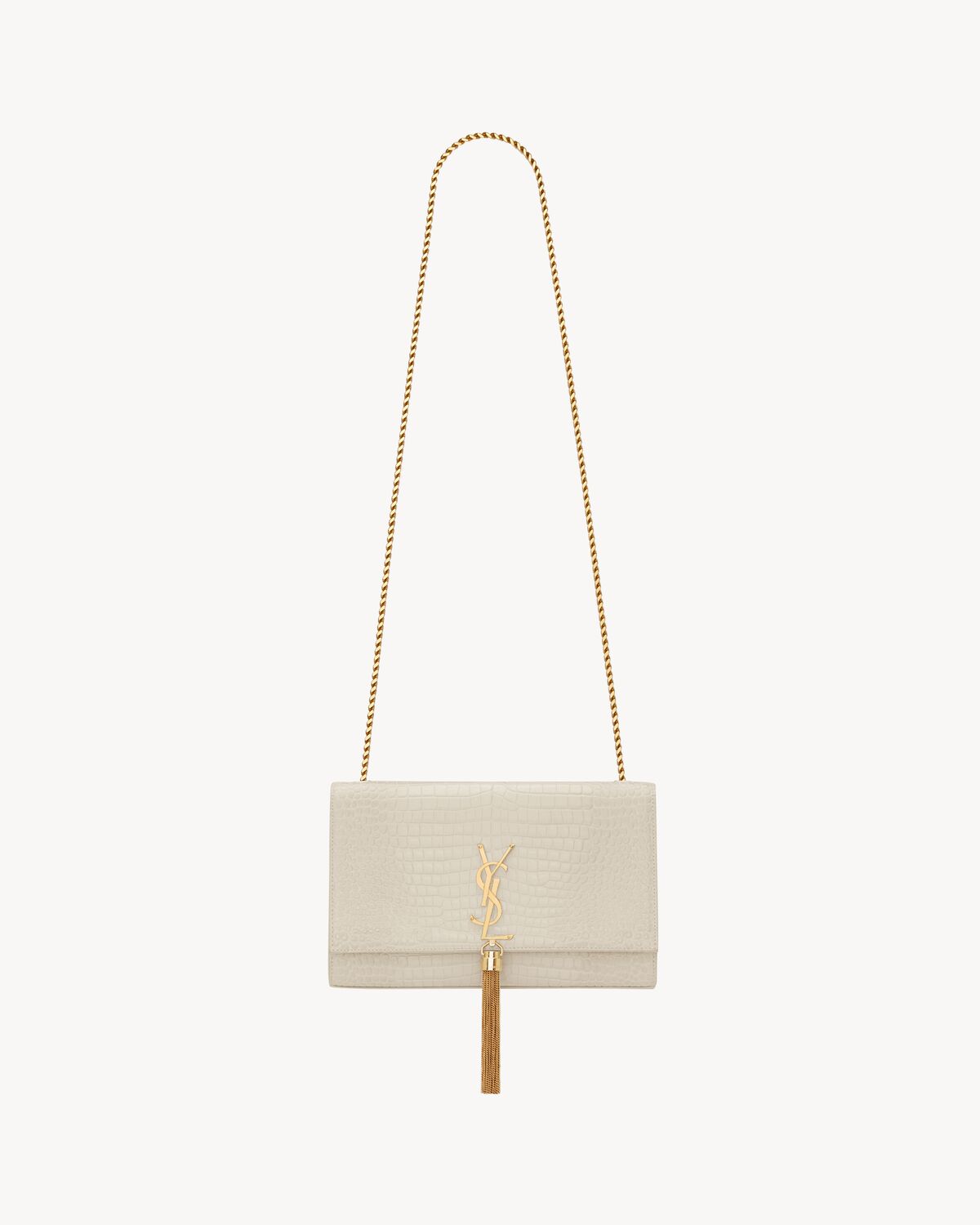 생로랑 크로커다일 엠보싱 가죽 케이트 미디엄 태슬백 354119DND0J9207