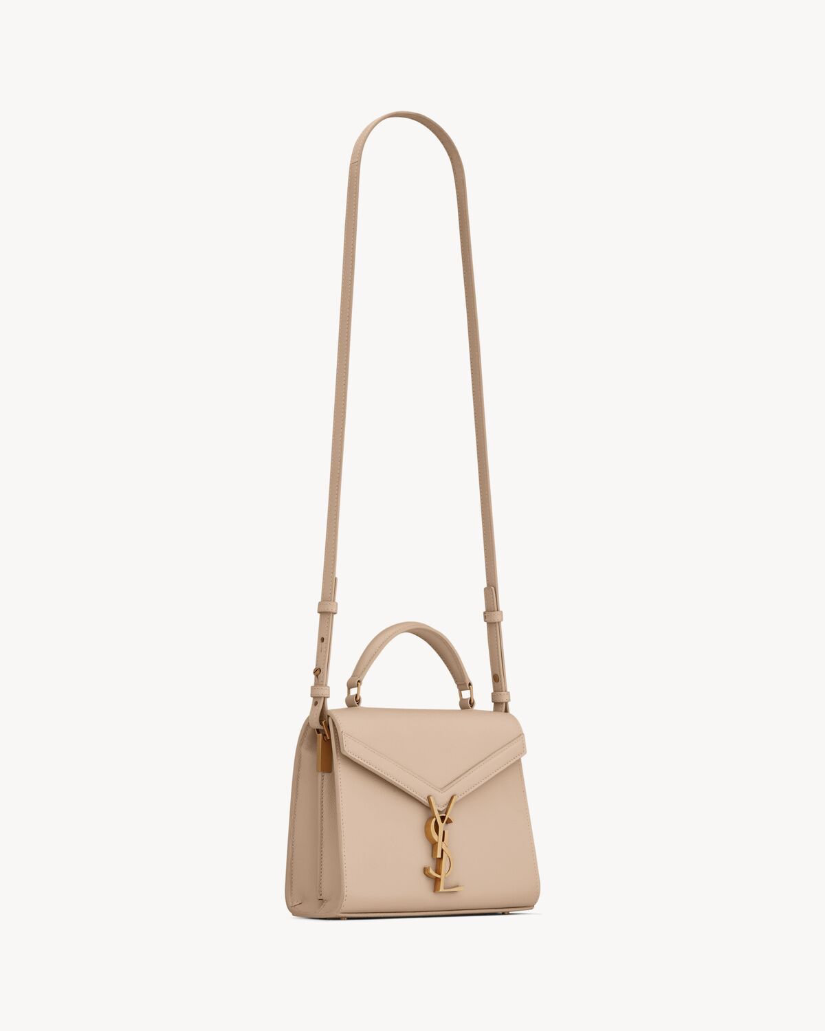 CASSANDRA Mini top handle bag in grain de poudre embossed leather