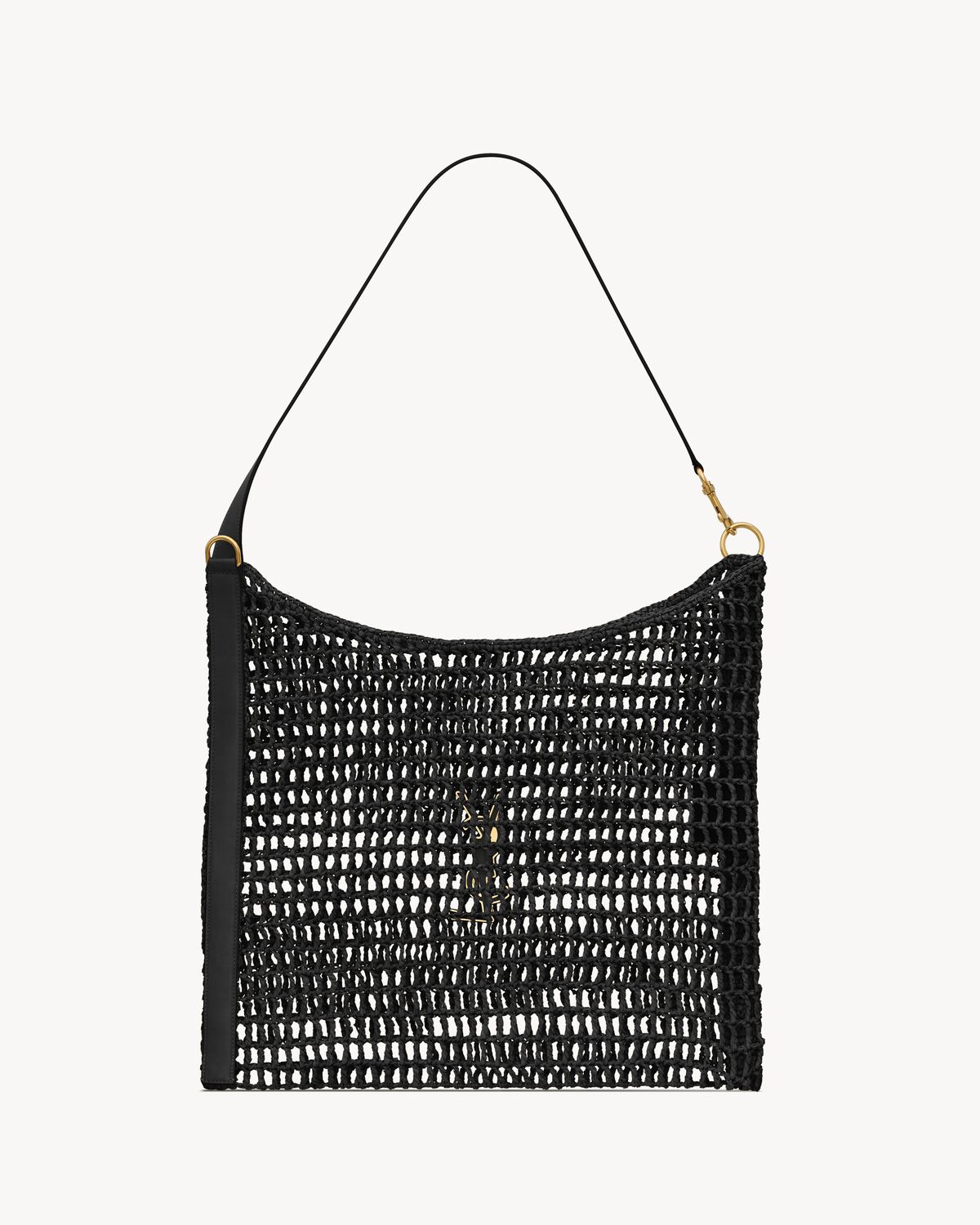 Bolso de hombro Oxalis de macramé de rafia | Saint Laurent | YSL ES