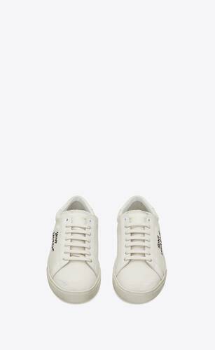 court classic sl/06 embroidered sneakers in canvas and smooth leather