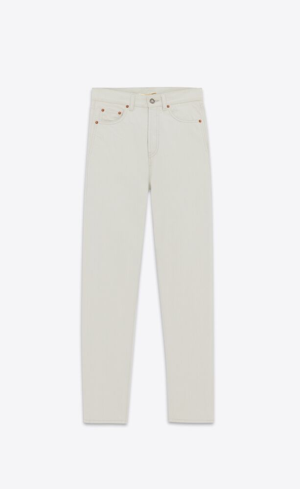 slim-fit-jeans aus denim in chalk white