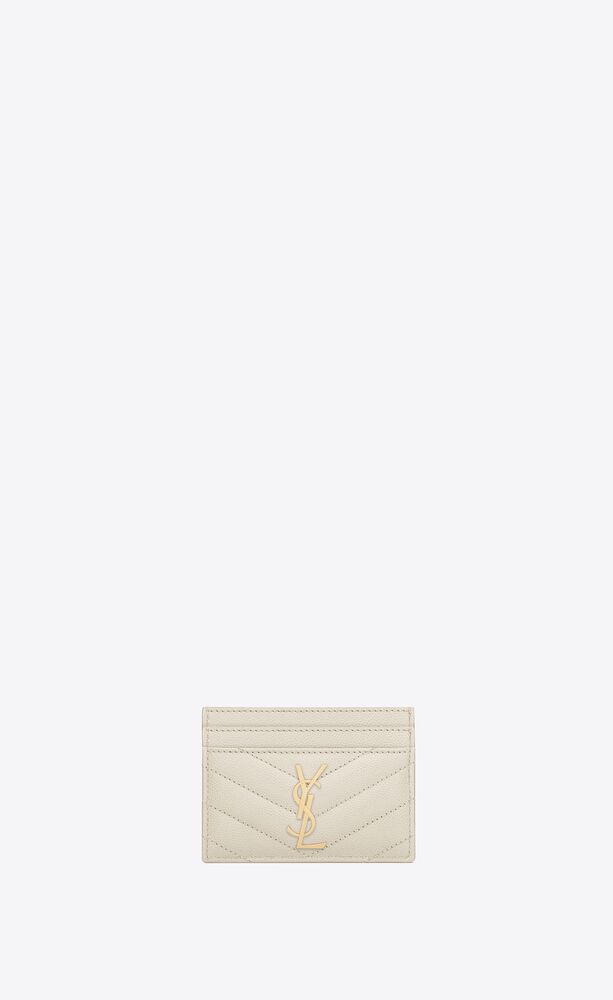 CASSANDRE MATELASSÉ card case in grain de poudre embossed leather, Saint  Laurent
