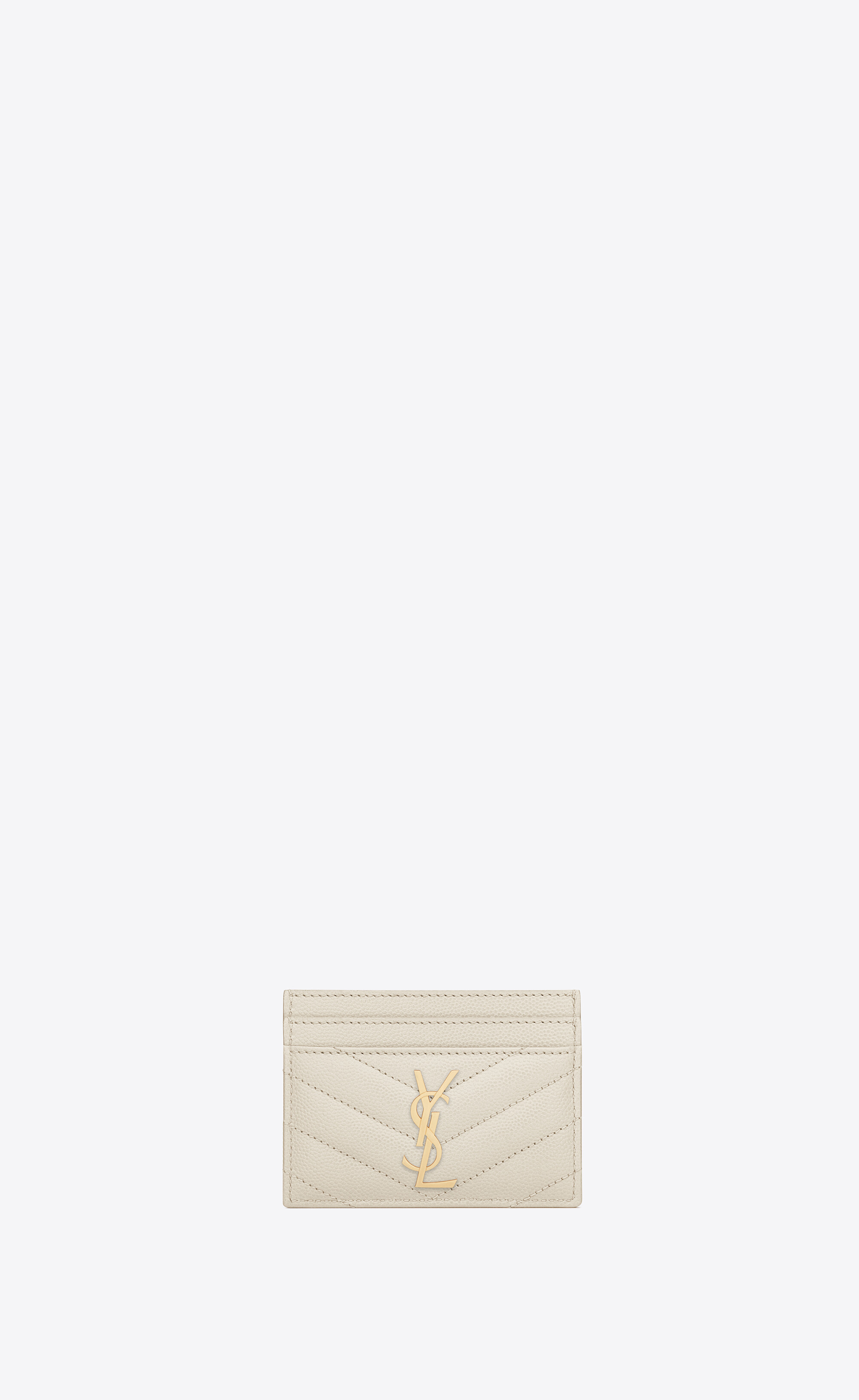 cassandre saint laurent matelassé card case in grain de poudre embossed  leather