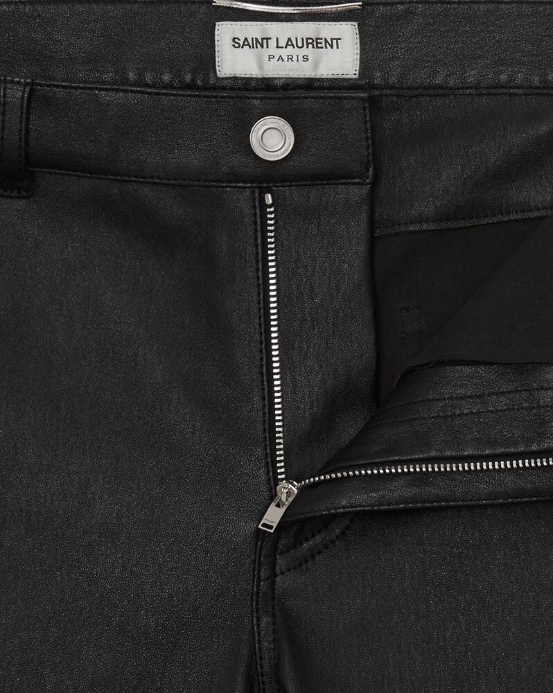 Signature low waisted skinny jeans in black leather | Saint