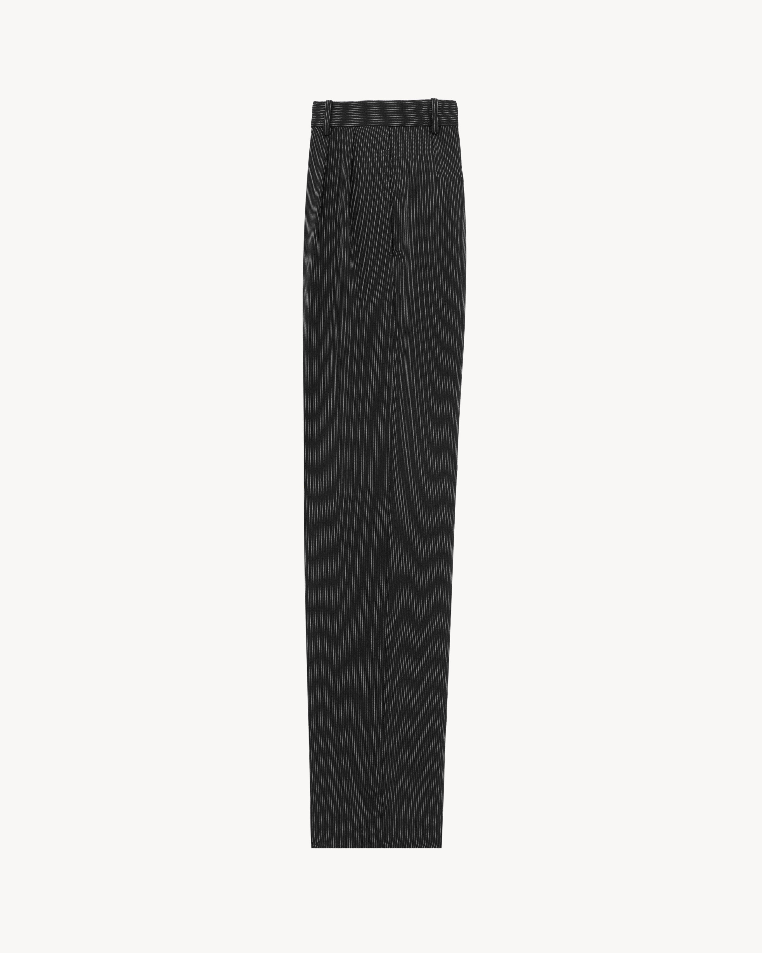 Pantalon large en toile à rayures