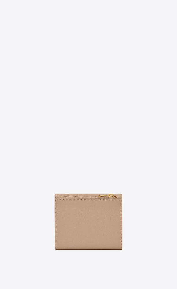 uptown compact wallet in grain de poudre embossed leather