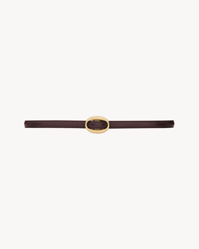 Ceinture fine à boucle ovale en cuir lisse
