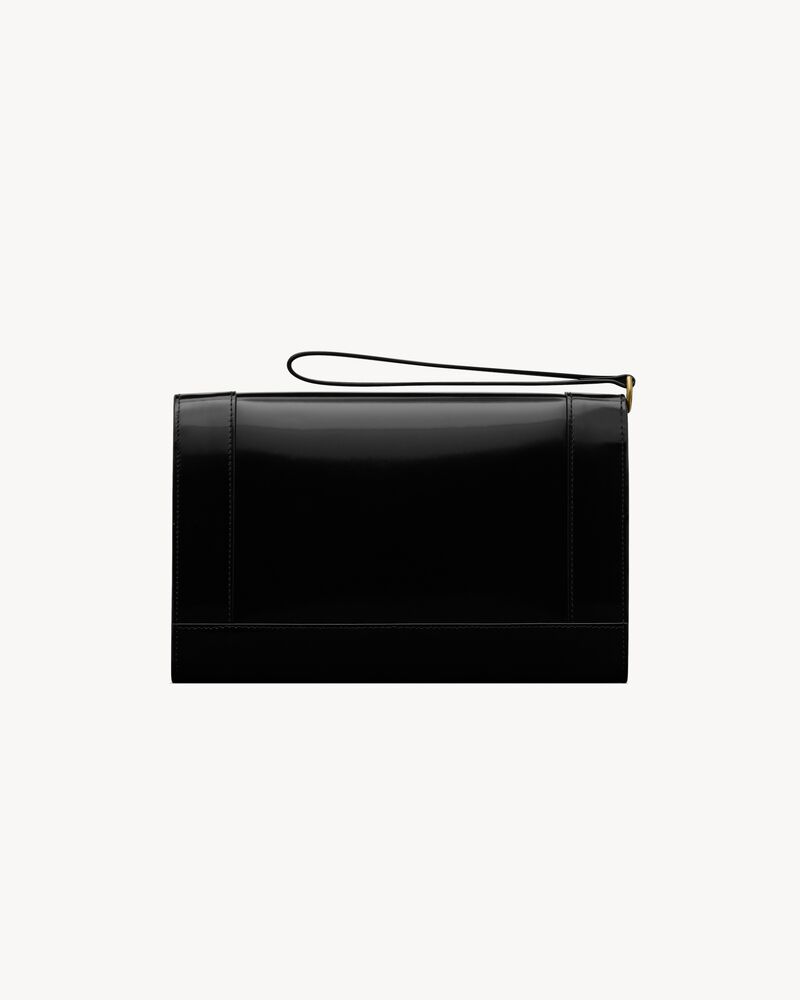 CASSANDRE pochette en cuir brossé