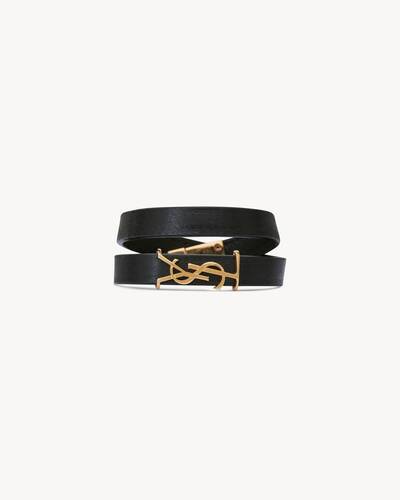 Leather bracelet Saint Laurent Black in Leather - 20787868