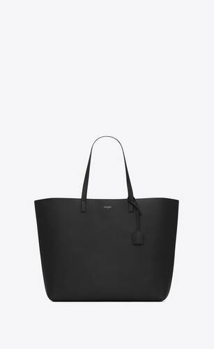 bold east/west shopping bag in double-face smooth leather