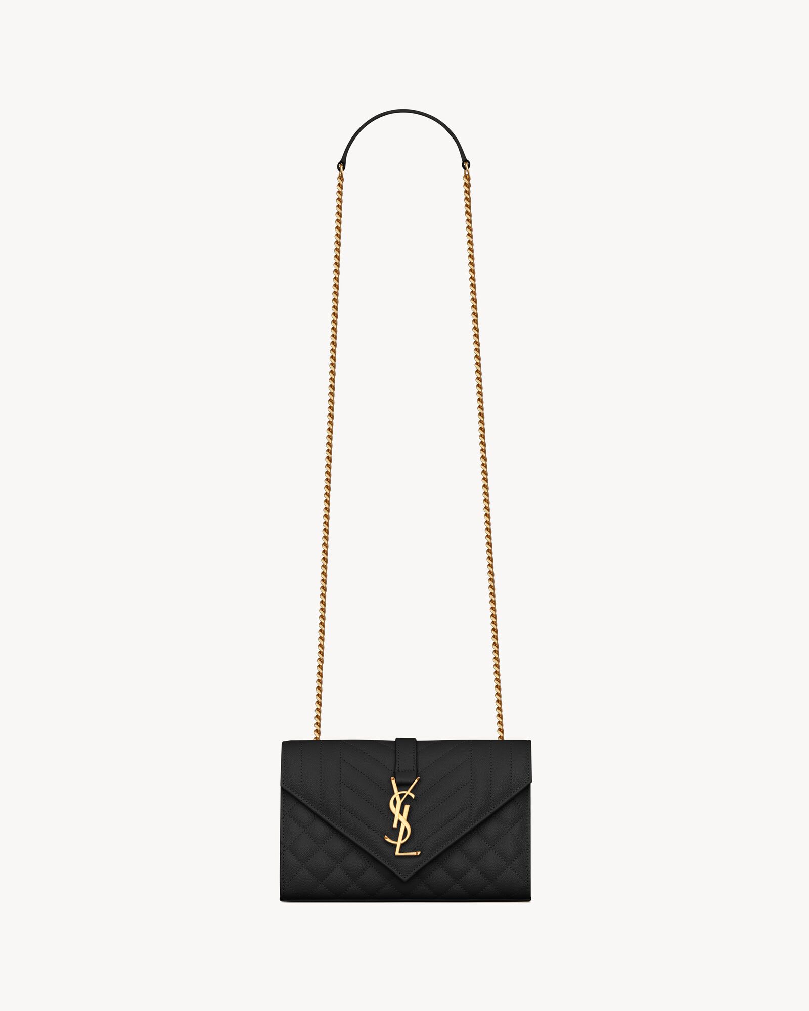 ENVELOPE SMALL IN QUILTED GRAIN DE POUDRE EMBOSSED LEATHER Saint Laurent YSL AU