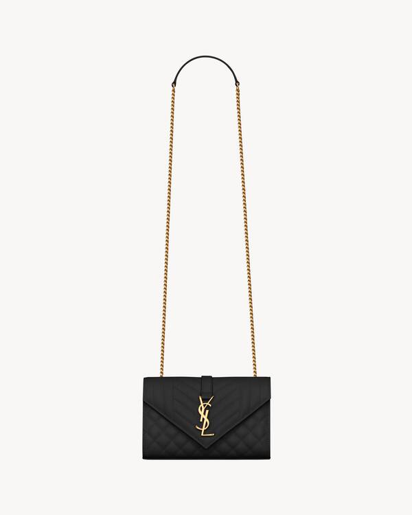 ENVELOPE MEDIUM IN QUILTED GRAIN DE POUDRE EMBOSSED LEATHER Saint Laurent YSL