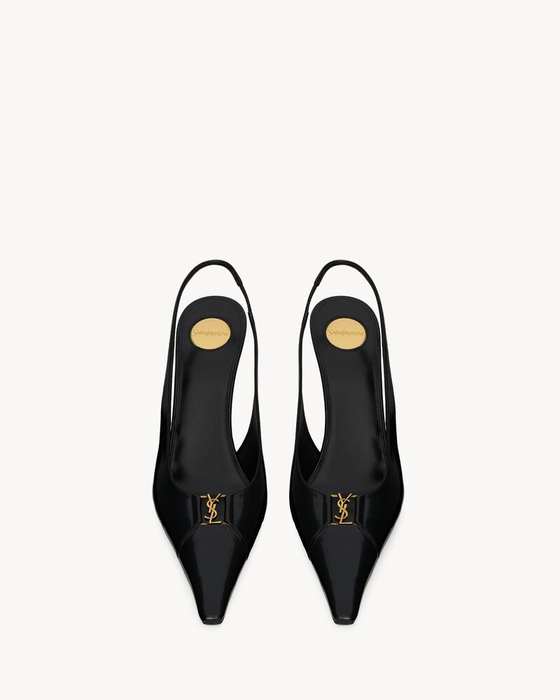 Zapatos de salón slingback Babylone Breteuil de piel lisa