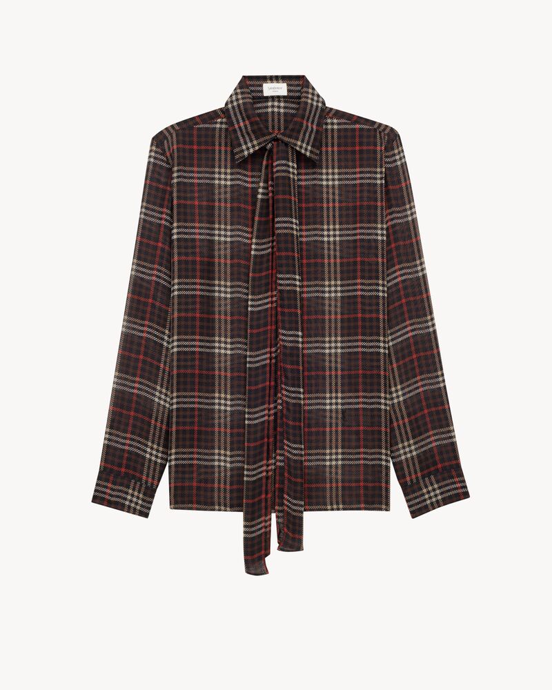 Camicia CASSANDRE in crêpe di seta tartan