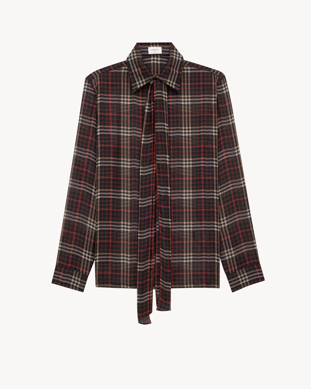 camicia cassandre in crêpe di seta tartan