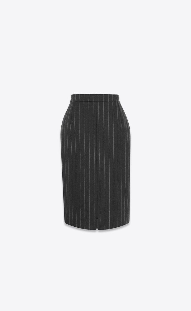 pencil skirt in striped flannel