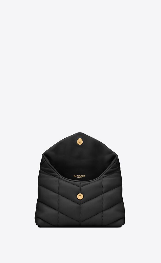 Saint Laurent Small Lou Puffer Genuine Shearling Pouch